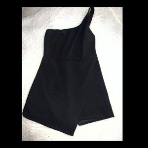 Black One Shoulder Romper